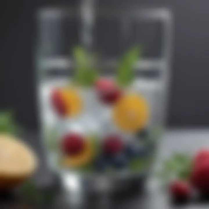 A glass of water infused with herbs and fruits for hydration