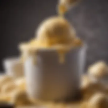 Custard ice cream being churned in an ice cream maker