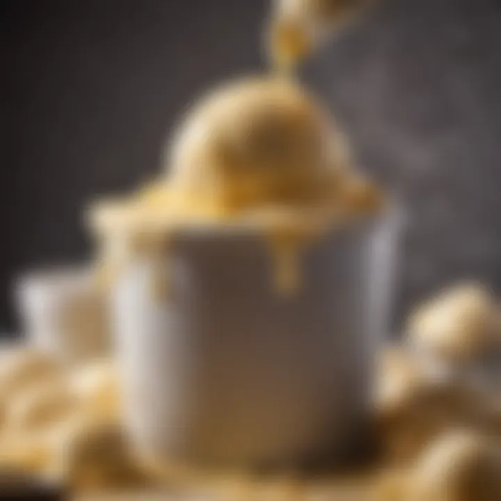 Custard ice cream being churned in an ice cream maker