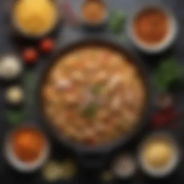 Essential Ingredients for Sopa de Fideo Fresh ingredients including fideo noodles, chicken, and spices