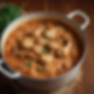 A close-up of Sopa de Fideo simmering in a pot