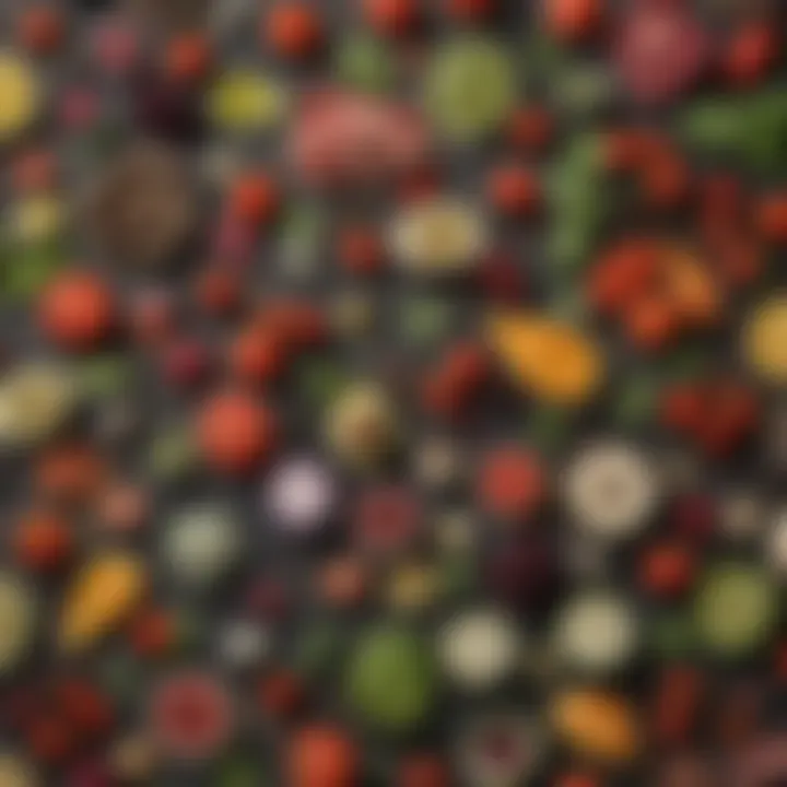 A vibrant assortment of fresh ingredients laid out for starter creation