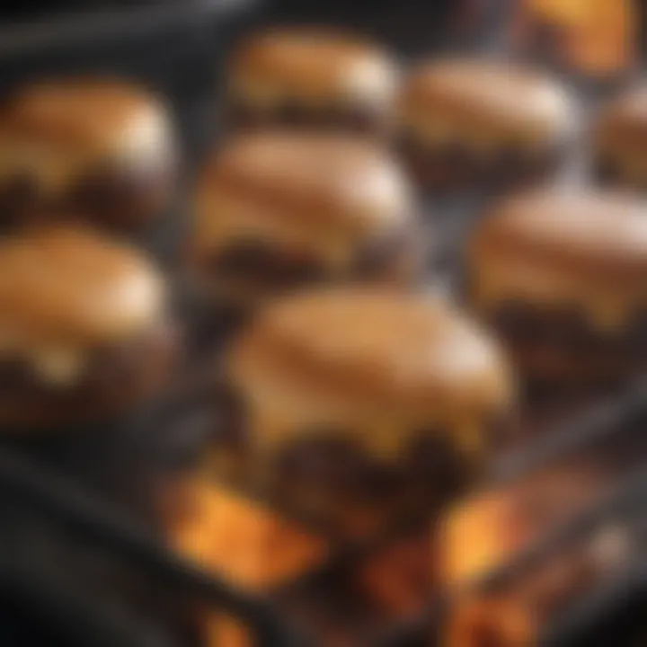 Sizzling patties on a stovetop, showcasing the perfect sear.