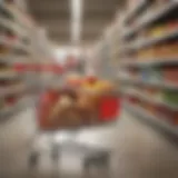 Target shopping cart filled with products