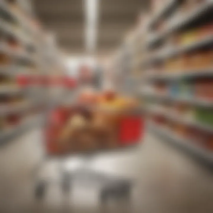 Target shopping cart filled with products