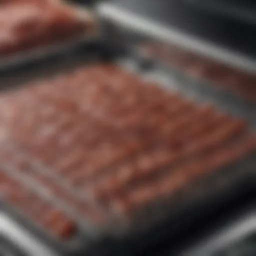 Close-up of a high-quality dehydrator showcasing jerky.