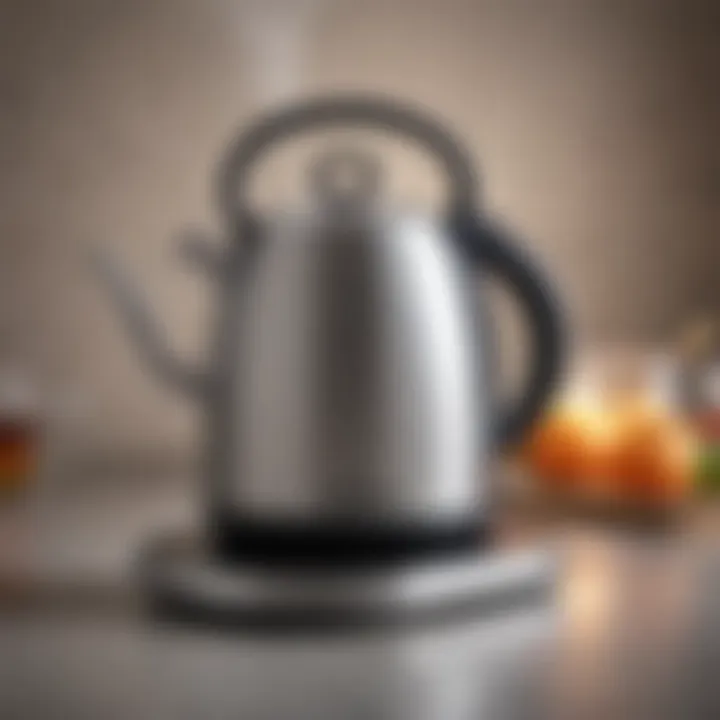 Modern electric whistling kettle in a sleek design