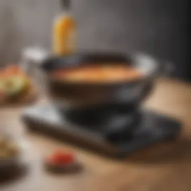 Close-up view of induction compatible cookware showcasing its magnetic base