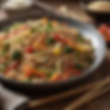 Brown Rice Stir-Fry with Vibrant Veggies A delicious plate of brown rice stir-fry with colorful vegetables.