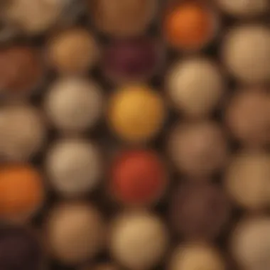 A colorful array of various grains displayed in rustic bowls.