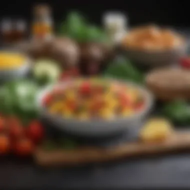 Fresh Ingredients for Quick Meals A vibrant assortment of fresh ingredients ready for a quick meal preparation.