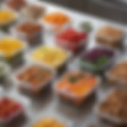 Vibrant meal prep containers filled with colorful ingredients