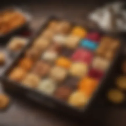 Colorful assortment of gourmet snacks in a stylish box