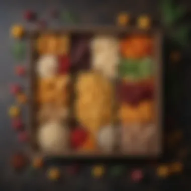 Seasonal Ingredient Snack Presentation Seasonal ingredients artfully arranged in a snack box