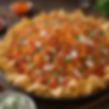 Crispy Hot Cheetos Nachos A colorful platter of crispy Hot Cheetos nachos, topped with fresh ingredients.