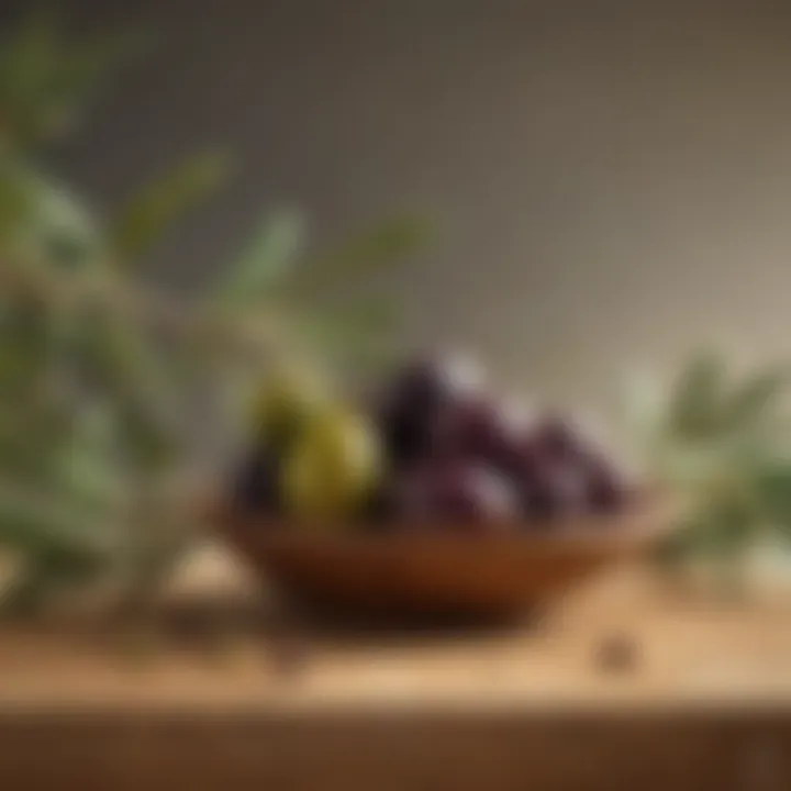 Fresh olives on a branch, highlighting the source of high-quality olive oil.