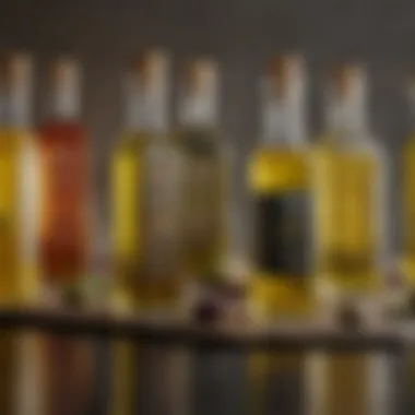 Diverse Olive Oils and Their Production Methods A comparison of different olive oil bottles, illustrating the variety in production methods.