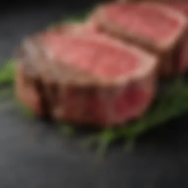 A close-up of the nutritional facts of grass-fed steak compared to conventional beef