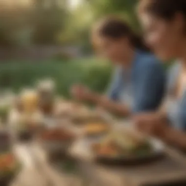 Individual enjoying an Isagenix meal outdoors