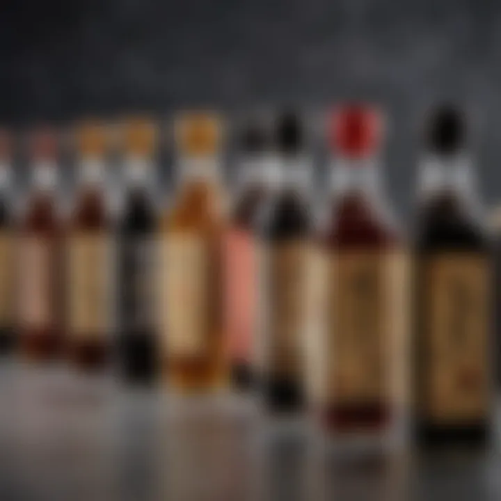 Varieties of soy sauce on display