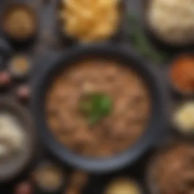 An array of low-carb ingredients used for Keto Beef Stroganoff