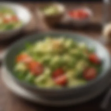 Avocado Salad Delight A beautifully plated avocado salad with fresh ingredients