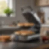 Sleek and modern waffle maker design on a kitchen counter