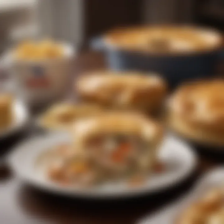 A cozy dining setup featuring KFC's chicken pot pie