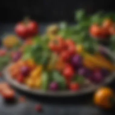 Vibrant Seasonal Vegetables Colorful array of seasonal vegetables prepared for a vibrant dish