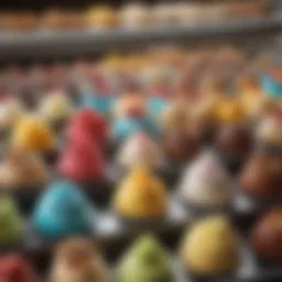 A colorful display of various frozen dessert options available at Kroger.