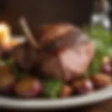 Beautifully roasted lamb with herbs and spices