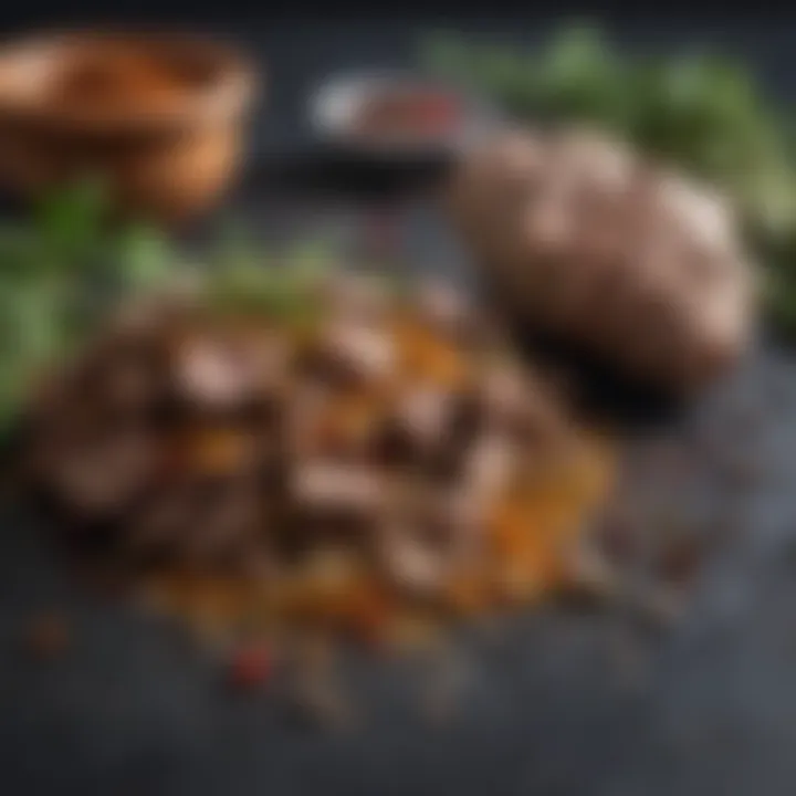Aromatic spices and herbs for lamb seasoning