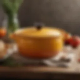 Elegant design of the Le Creuset Signature Soup Pot showcasing its vibrant color and smooth finish.