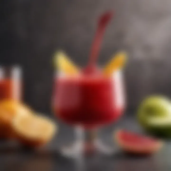 Vibrant fruit puree served elegantly in a glass