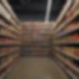 Aisle showcasing canned goods in Walmart with highlighted Rotel products