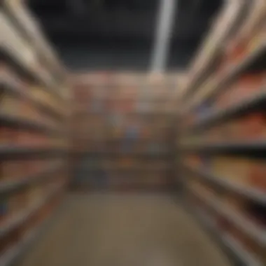 Aisle showcasing canned goods in Walmart with highlighted Rotel products