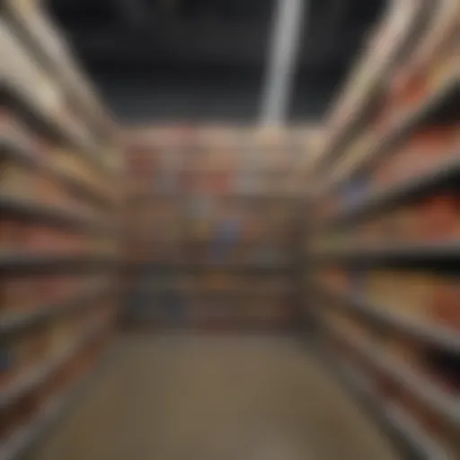 Aisle showcasing canned goods in Walmart with highlighted Rotel products