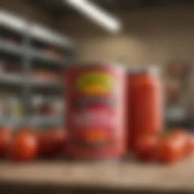 Signage for Canned Tomatoes Signage indicating the location of canned tomatoes and related products