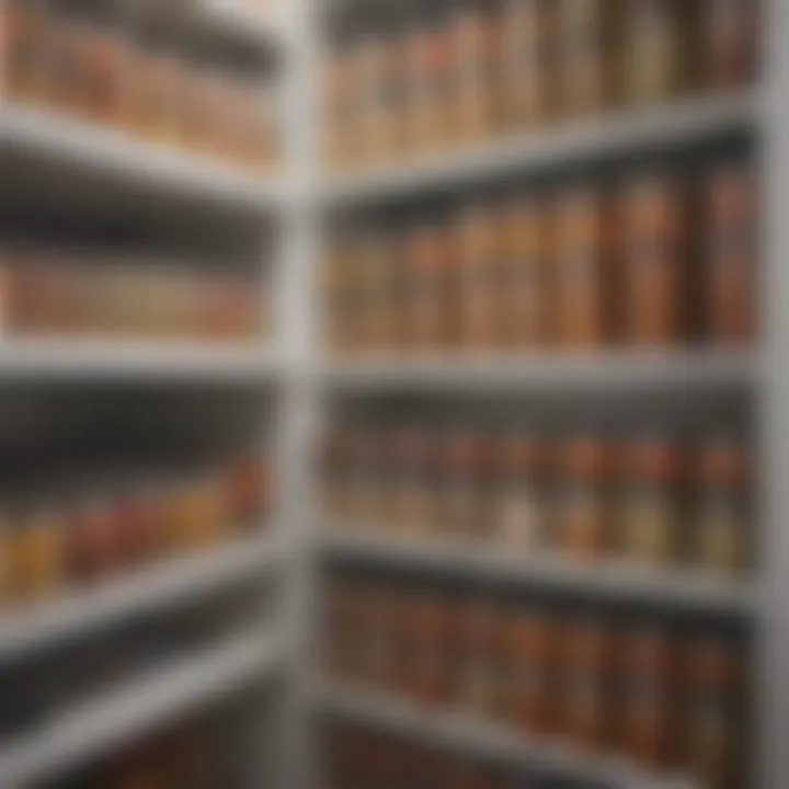 Magnetic spice cans attached to a refrigerator door for easy access