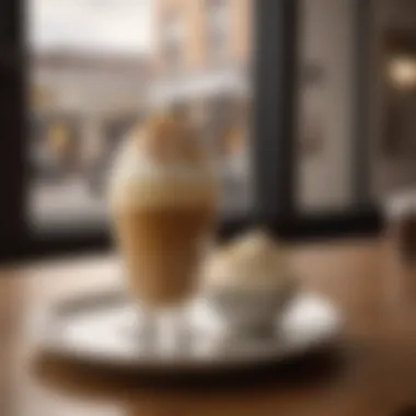Inviting Coffee Shop Atmosphere An inviting coffee shop setting featuring affogato on the menu