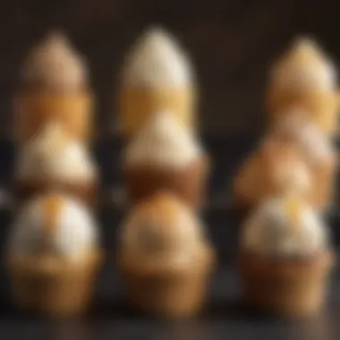 Gourmet Gelato Flavors A selection of gourmet gelato flavors arranged elegantly