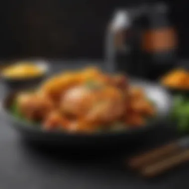 Delicious Air Fryer Meal Presentation A beautifully plated dish prepared using an air fryer, illustrating the final outcome of air frying