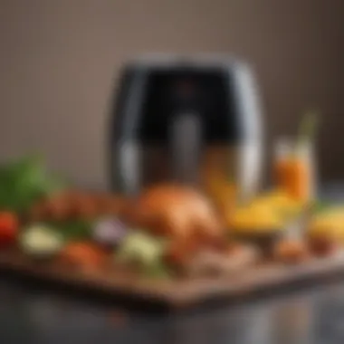 Versatile Ingredients for Air Fryer Meals An array of fresh ingredients ready for air frying, highlighting the versatility of meal preparation