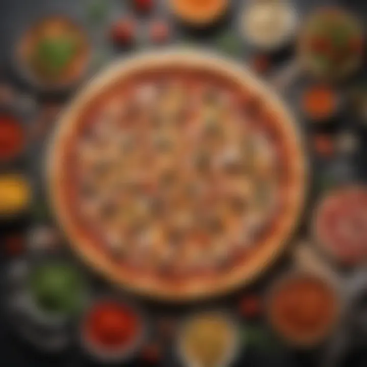 Various toppings arranged for pizza