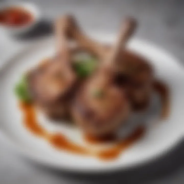 Air fryer showcasing perfectly cooked lamb chops