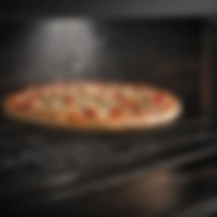 Home oven showcasing optimal pizza baking temperatures