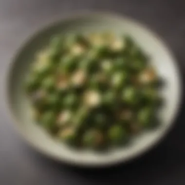 Elegant Presentation of Brussels Sprouts Plated Brussels sprouts garnished and ready to serve