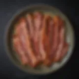 Crispy air fried bacon on a plate