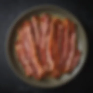 Crispy air fried bacon on a plate