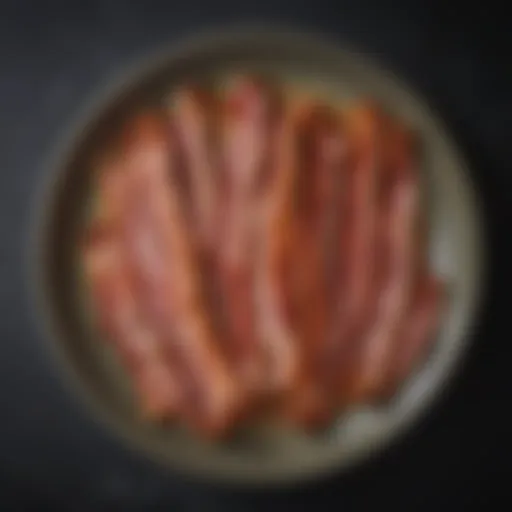 Crispy air fried bacon on a plate